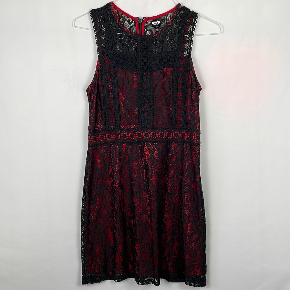 Disney Coco Black Eyelet Red Lined Sleeveless Dress - Size Large (Girls)